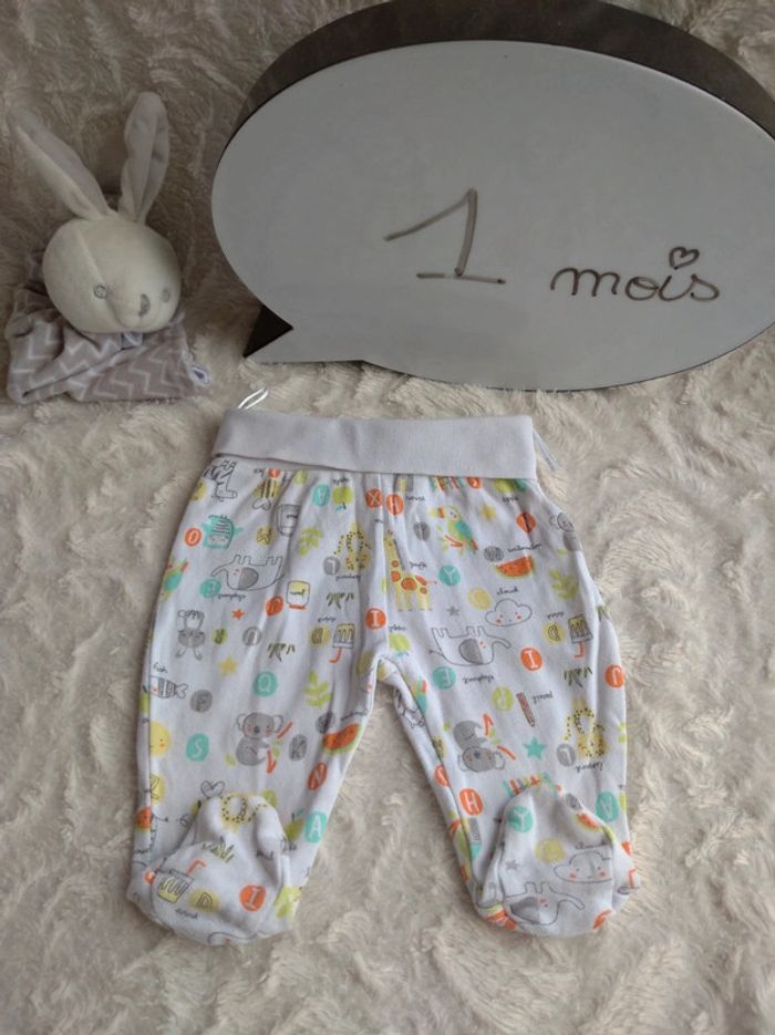 Pantalon avec pieds style sarouel legging Garçon 1 mois Animaux Baby club 100% coton