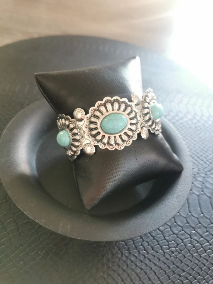 Bracelet de style cowboy country turquoise