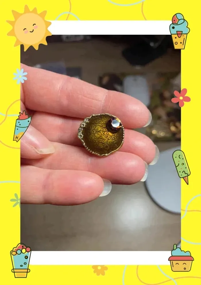 Boucles d'oreilles à clips marron cuivre fleurs - photo numéro 2