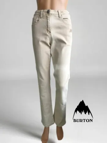 Jean beige créme Burton,coupe straight ,taille haute,stretch,ajusté