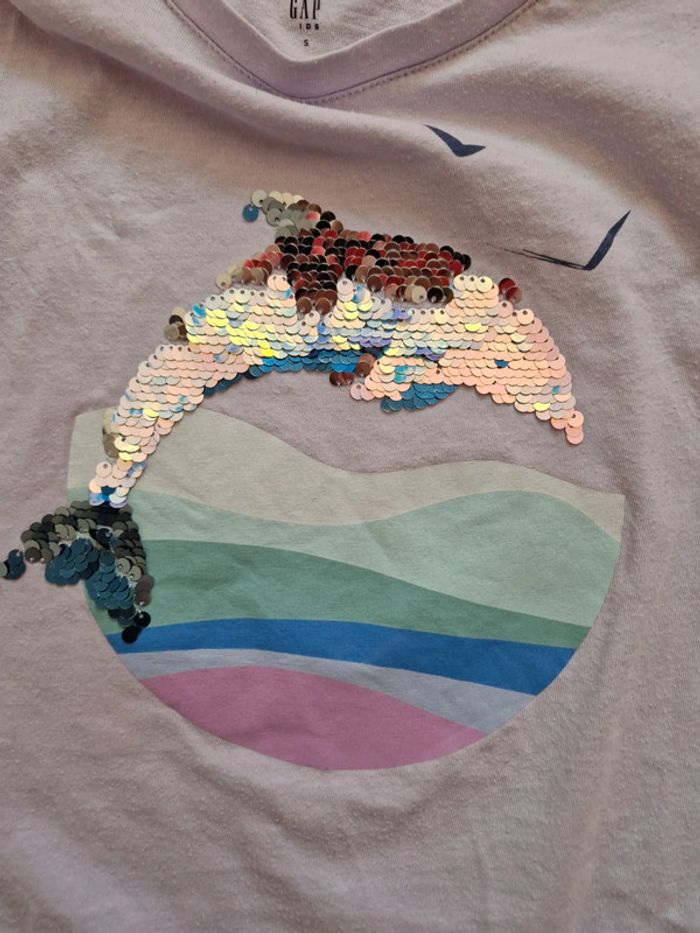 Tee-shirt manches courtes fille Gap lilas 114-134 cm - photo numéro 2