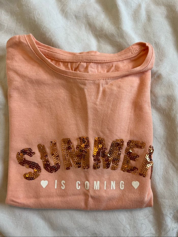 Tee-shirt Kiabi orange sequins - photo numéro 5