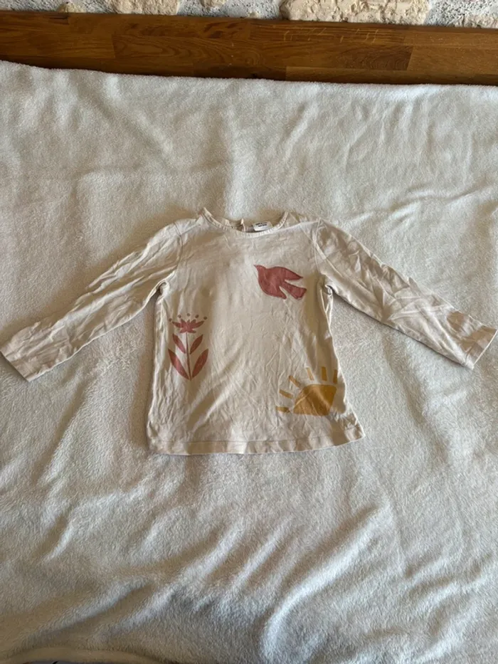 T-shirt manches longues beige motifs nature Tape à l’Œil – 36M (98 cm) - photo numéro 2