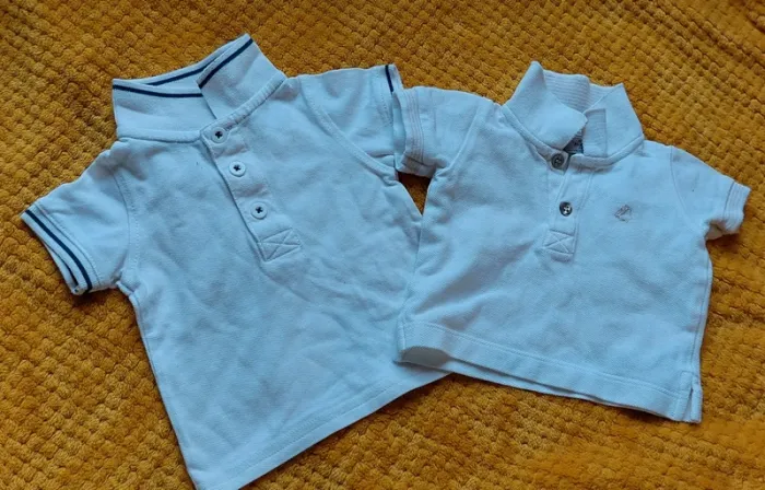 Lot de 2 polos bébé blancs - taille 3 mois - Très bon état
