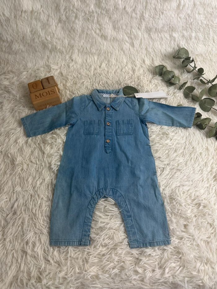 Combinaison chambray taille 1 mois Bout chou - photo numéro 2