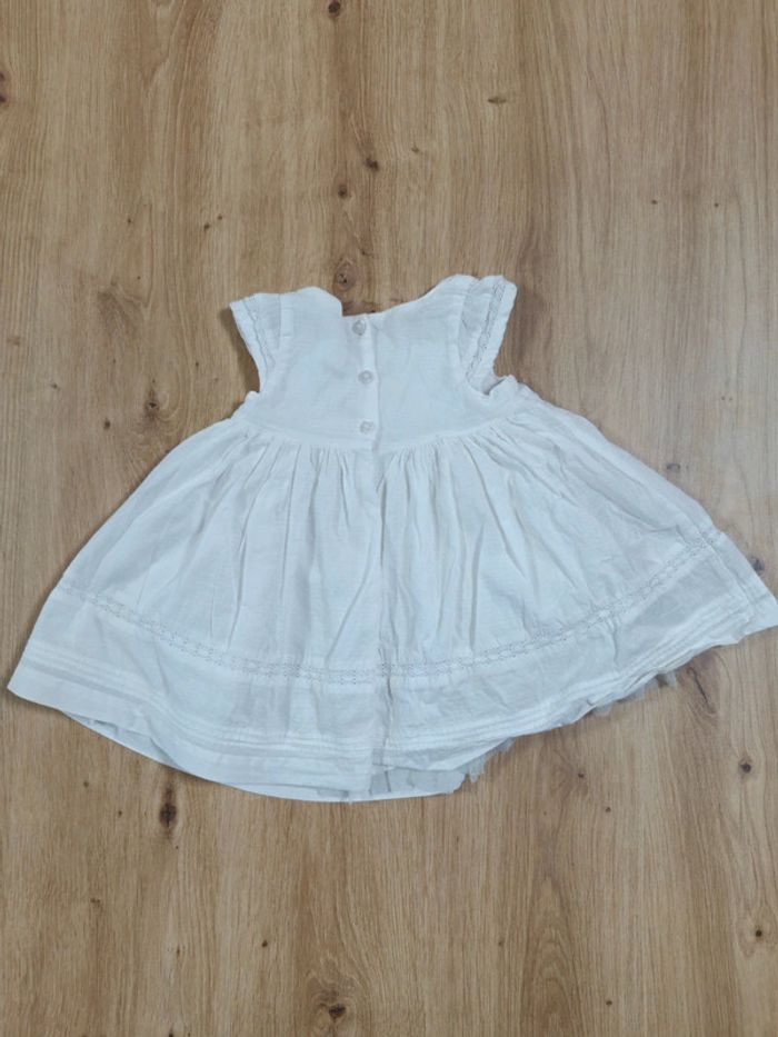 Robe blanche bébé fille 6 mois style vintage - photo numéro 3