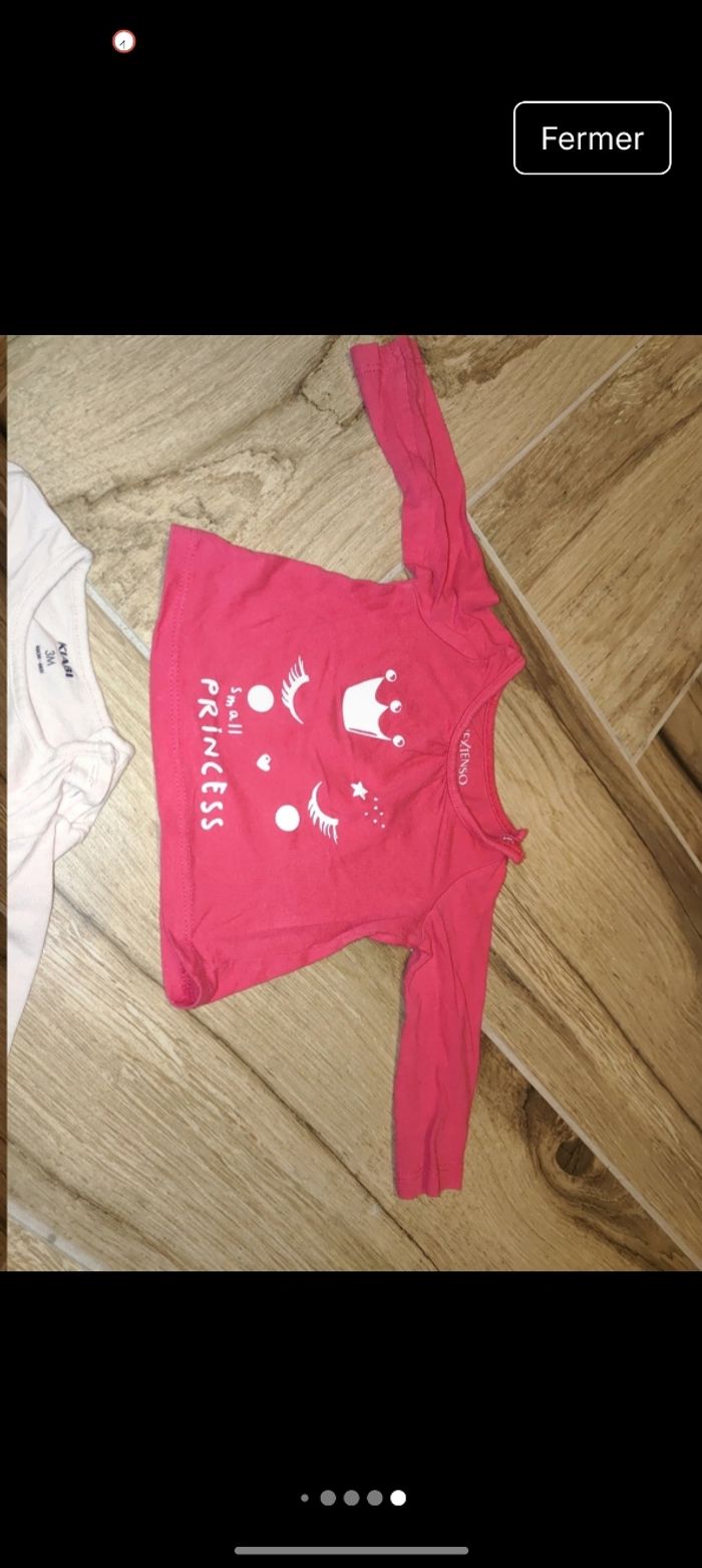 Lot 4 t-shirts manches longues maman papa princesse lion paillettes - photo numéro 7