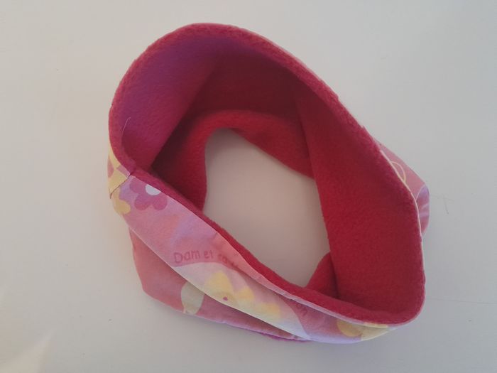 Tour de coup snood polaire fille 2‐3ans Polaire et coton rose fleur - photo numéro 3