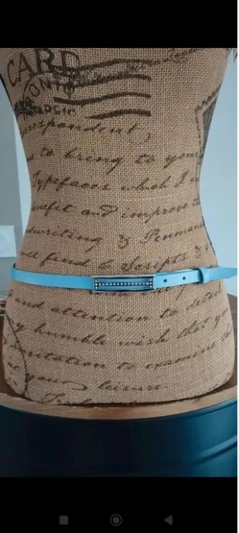 Ceinture bleu fine 90 cm