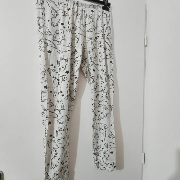 Ensemble Pyjama Harry Potter – Motif Hedwige – Vert et Gris – Taille M - photo numéro 3