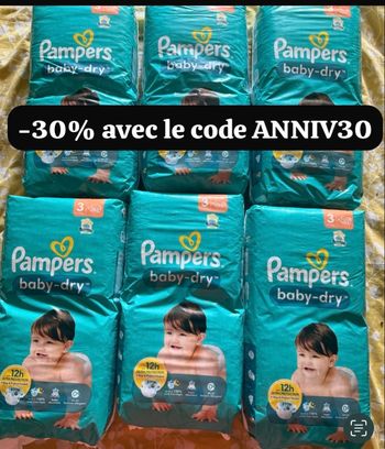 Six pack de couches Pampers taille 3 normal 