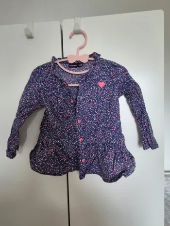 Belle blouse Sergent major 18 mois 80 cm chemise à boutons violettes