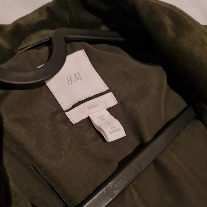 Veste en cuir daim kaki 💚 - photo numéro 4