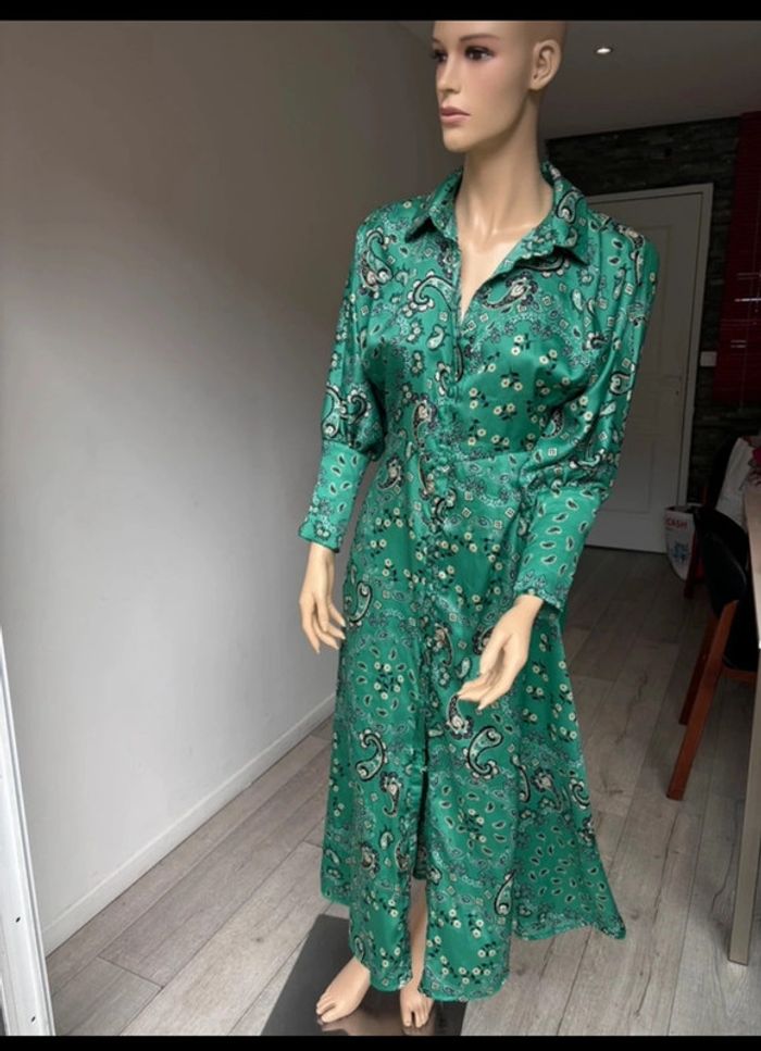 Robe chemise satinée imprimée paisley - Eight Paris - Taille L - photo numéro 7
