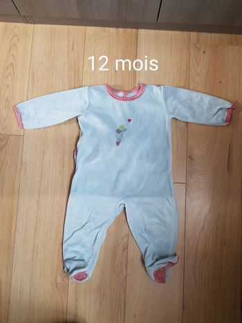 lot 4 pyjamas velours 12 mois
