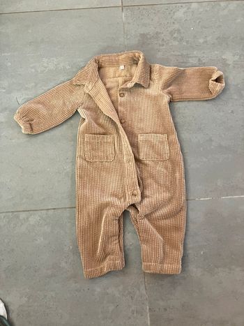 Tenue combinaison velours côtelé 12 mois beige camel