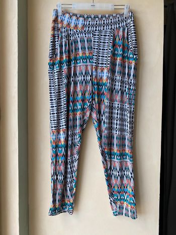 Pantalon fluide à motifs multicolore M