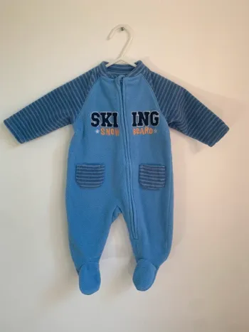 Combinaison polaire bleue TEX - 3 mois