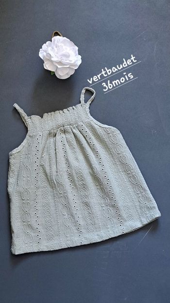 débardeur vertbaudet 36mois🌺Je vends ce débardeur Vertbaudet pour bébé de 36 mois.
- Type de produit : Débardeur
- Marque : Vertbaudet
- Taille : 36 mois / 98 cm
- Couleur : Vert
polyester 
N'hésitez pas à me contacter pour plus d'informations.