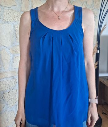 Débardeur habillé bleu électrique M Gemo
