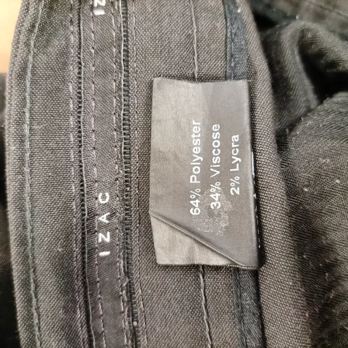 Pantalon droit noir IZAC taille 42 en polyester viscose lycra élégant A1524 - photo numéro 10