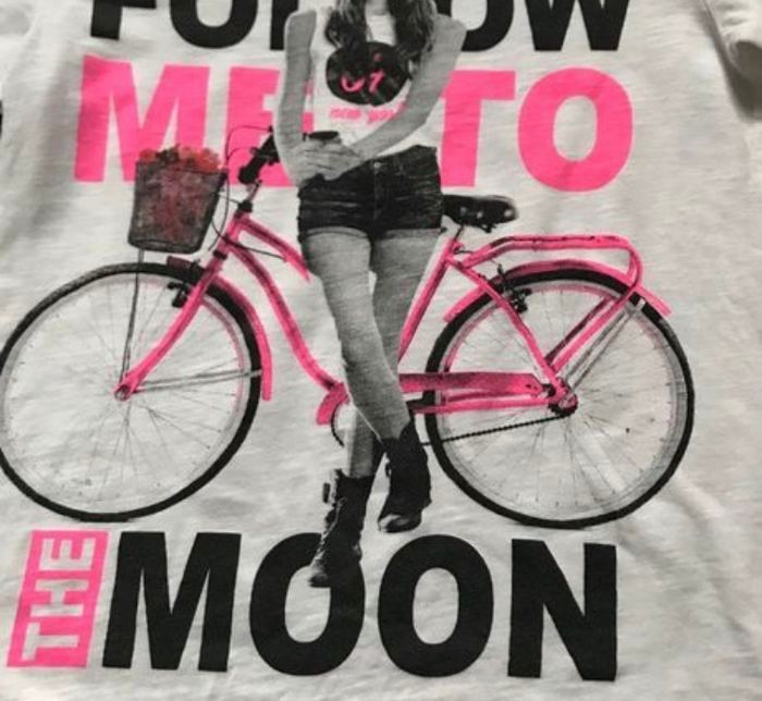 T-shirt blanc fluo rose 10 ans tissaia - photo numéro 2