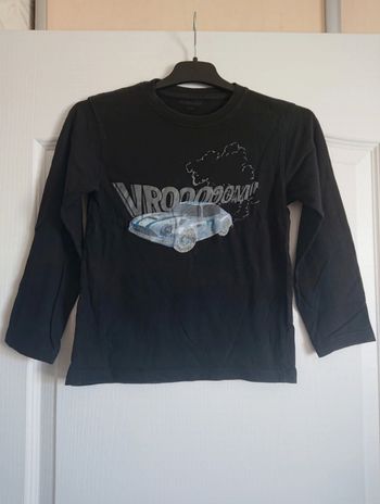 T-shirt ml noir voiture 8 ans garçon In Extenso