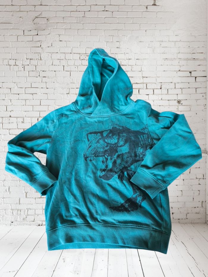 Pull capuche dinausore Kiabi 10 ans - photo numéro 2