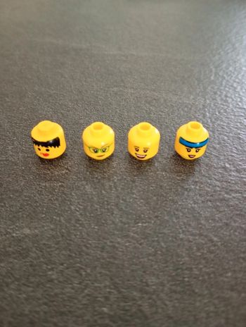4 têtes figurines lego