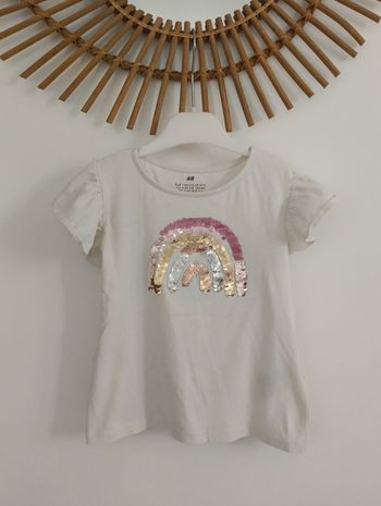 Tee shirt blanc arc en ciel hm