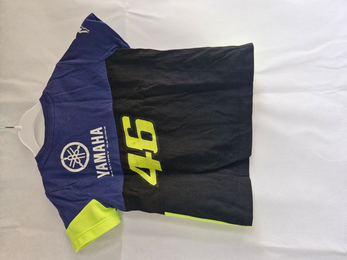 T-shirts manches courtes 3/4 ans Yamaha Factory Racing VR46  Bleu marine noir jaune Logo Yamaha 46 - photo numéro 2