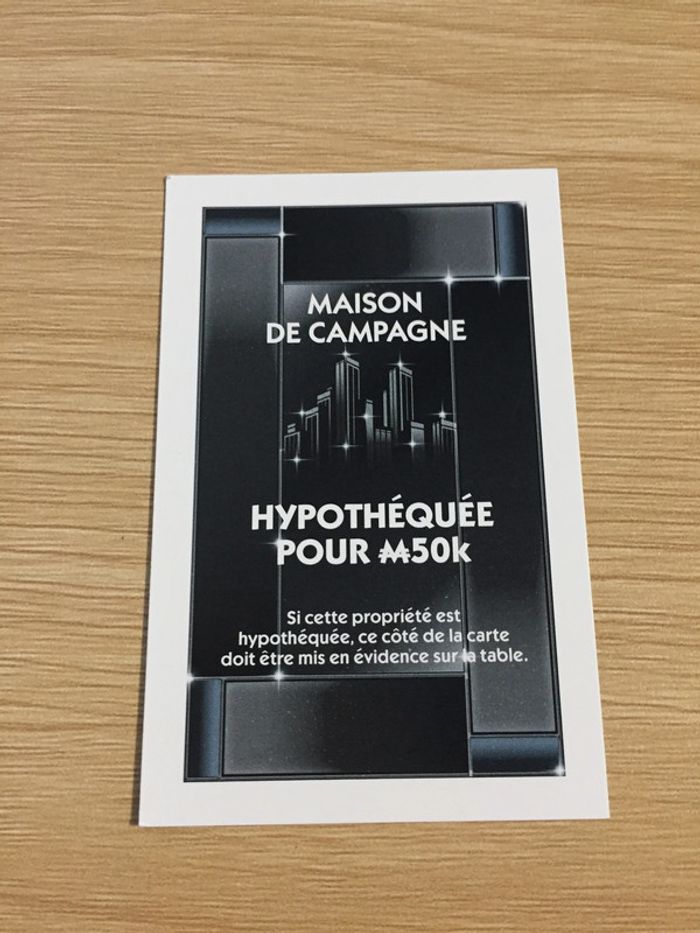 Carte titre de propriété Maison de campagne pièce détachée jeu de société Monopoly Millionnaire #A45 - photo numéro 2