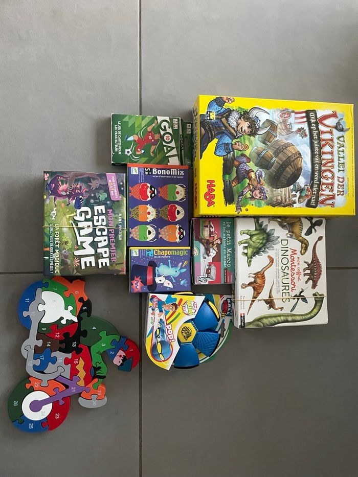 Lot 4: lot de 9 jeux jouet Djeco Nathan Haba cartes puzzle bois - photo numéro 5