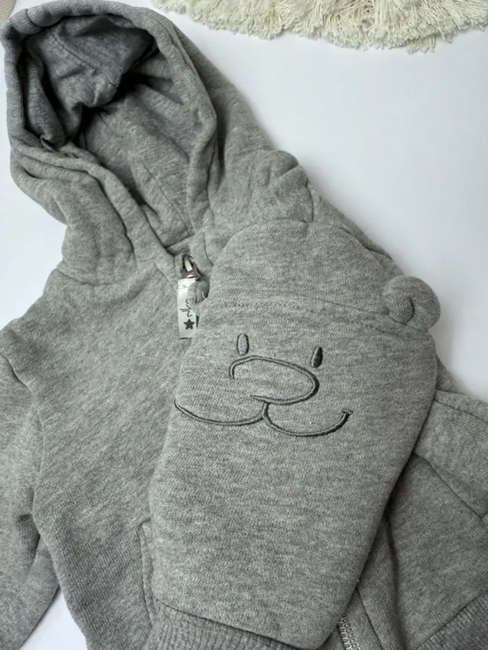 Sweat à capuche Noukie's bébé garçon taille 6 mois comme neuf - photo numéro 2