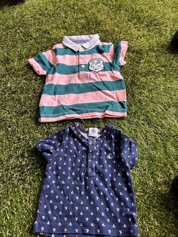Lot de 2 tee shirts Petit bateau 6 mois