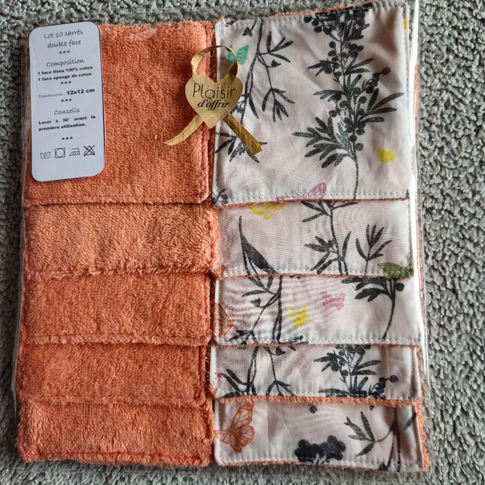 10 lingettes lavables 12x12 cm