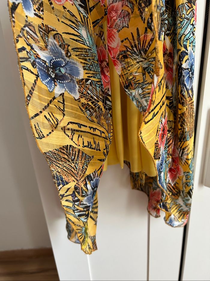 Robe jaune fleuries d’été Évasée Belle et Bonne Tailles M-L - photo numéro 4