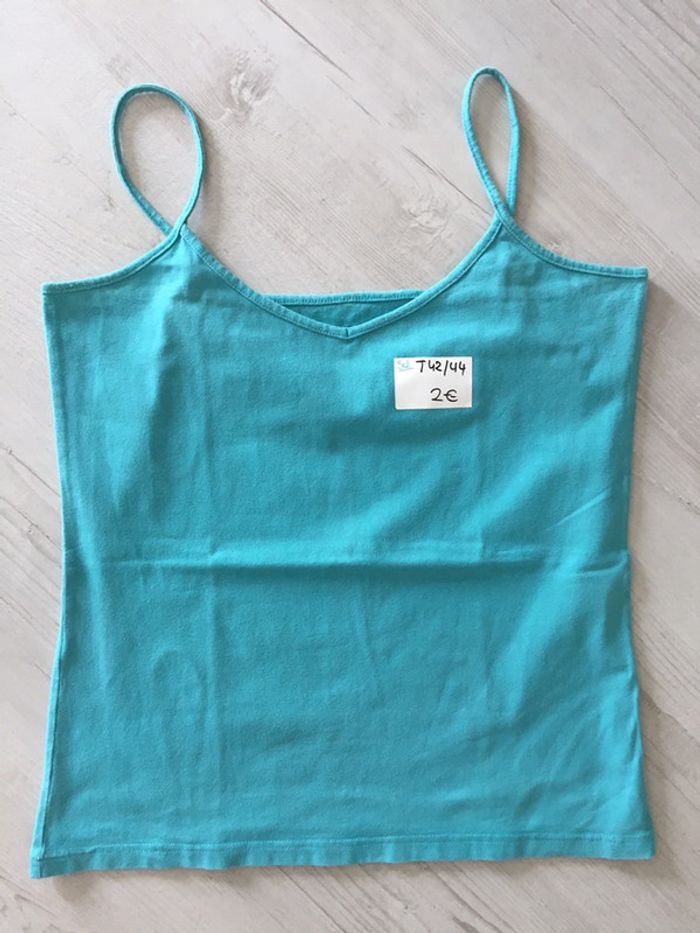 502-Débardeur turquoise T 42/44 - photo numéro 3