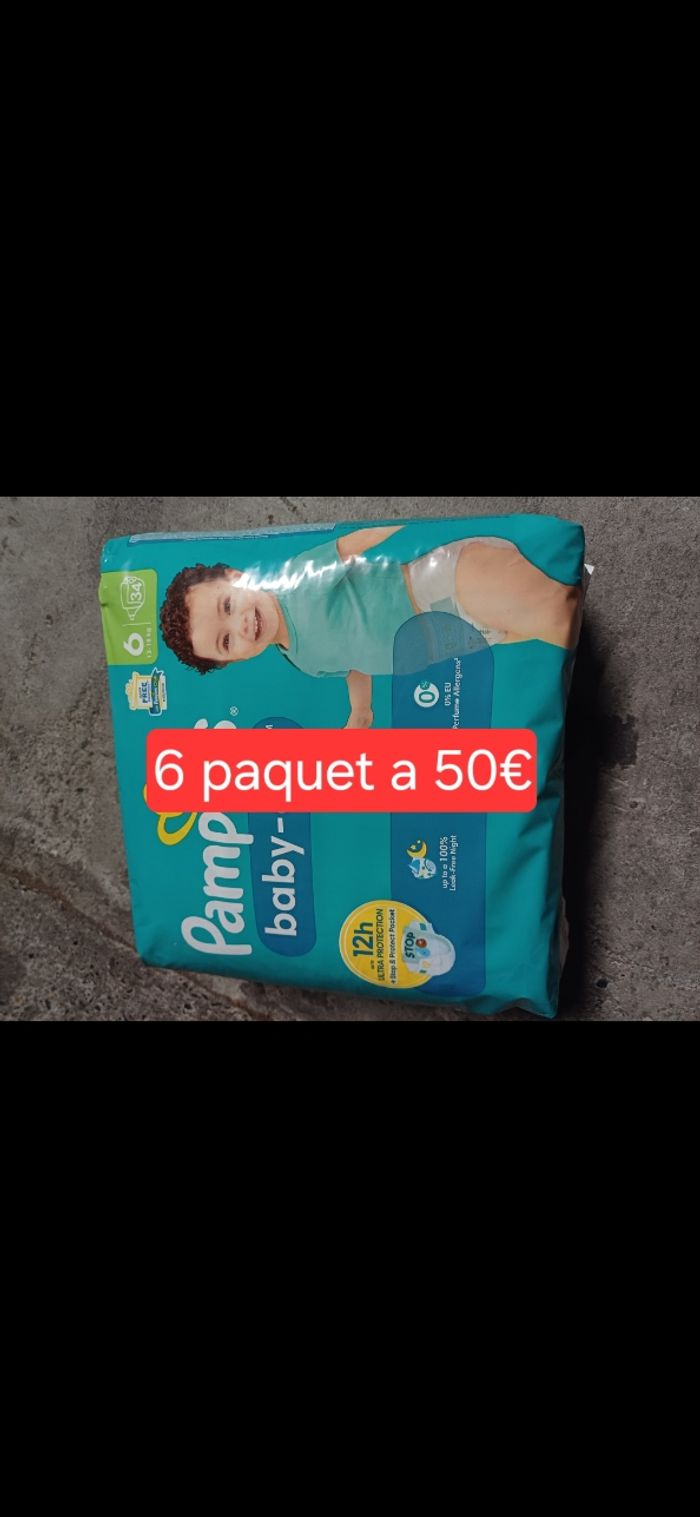 6 paquet de couche pampers taille 6 a 50€