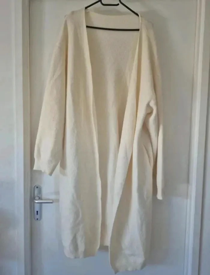 Cardigan long écru