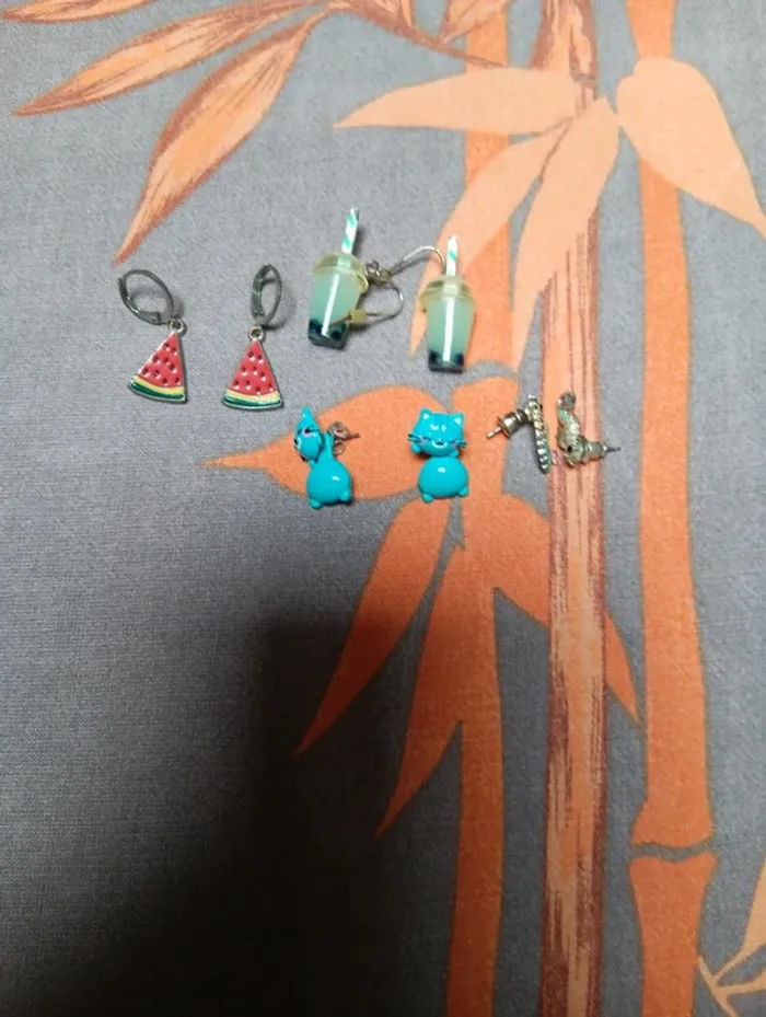 Lot de 4 paires de boucles oreilles enfant