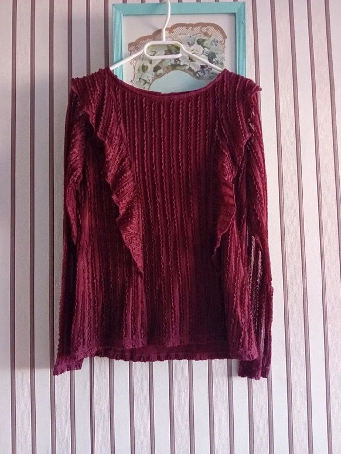 Blouse bordeaux taille 38 de chez Patrice Bréal