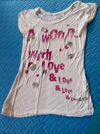 T-shirt « a world with love » Jennyfer Taille M