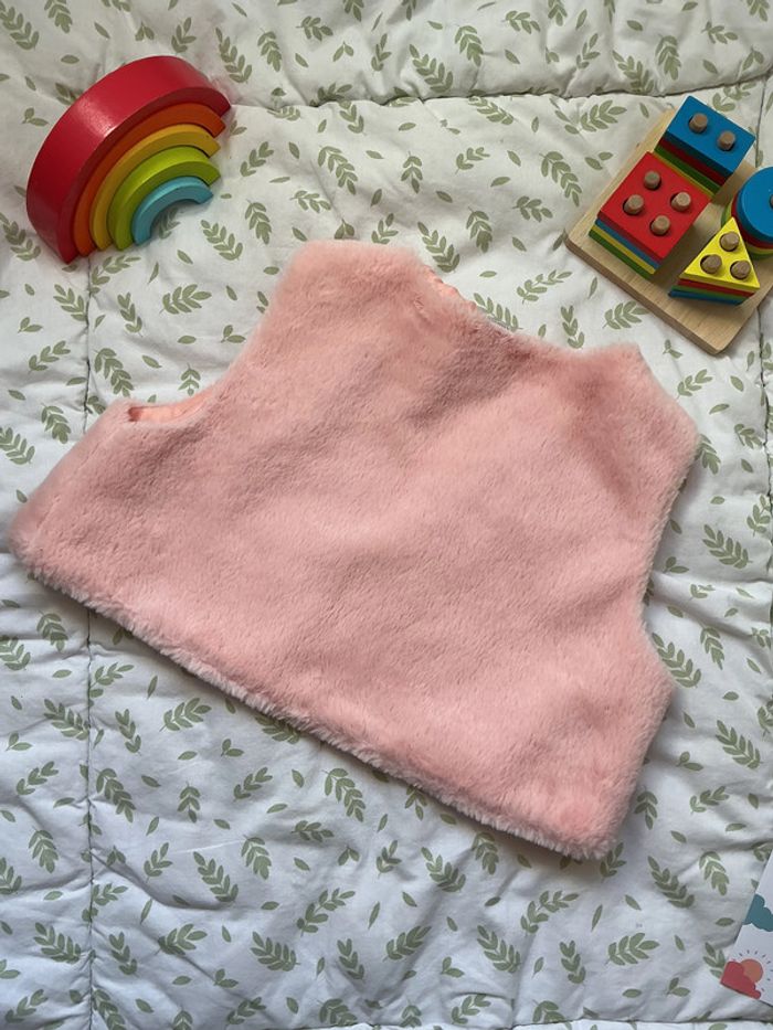 gilet sans manches fourrure rose 5/6 ans - photo numéro 5