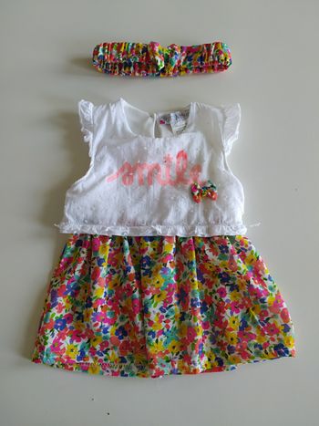 Robe été +ruban cheveux 6 mois