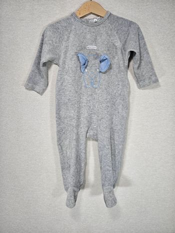 Pyjama velour éléphant  mes petits cailloux 12 mois