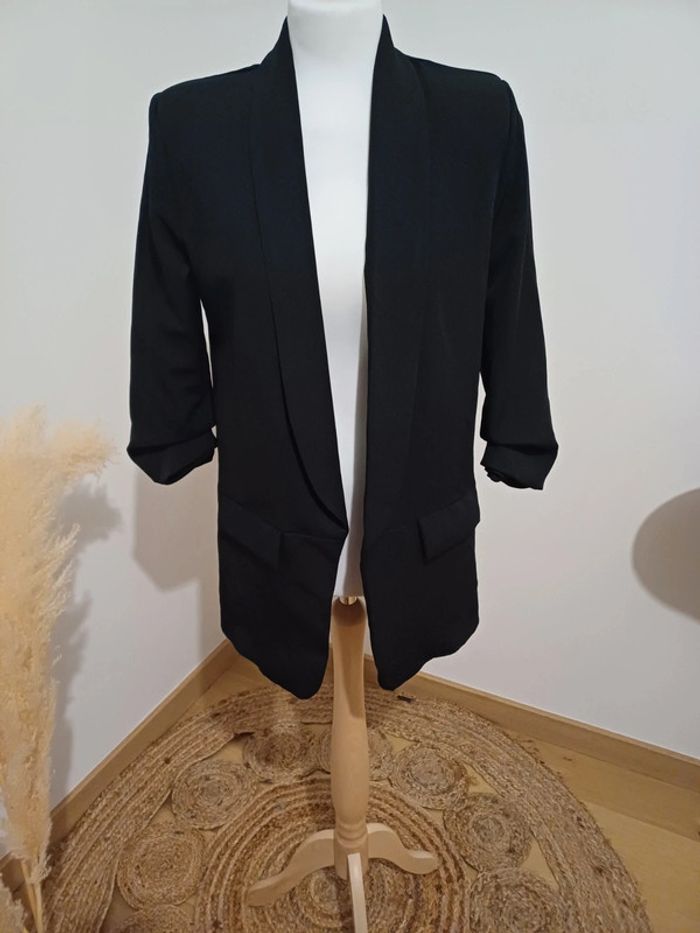 Blazer noir long neuf Laura & Laurent taille S/M 36/38 - photo numéro 2