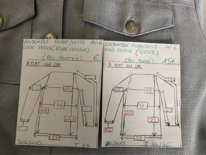 AN6- Ensemble robe longue + veste gris perle T 44-46 - photo numéro 18