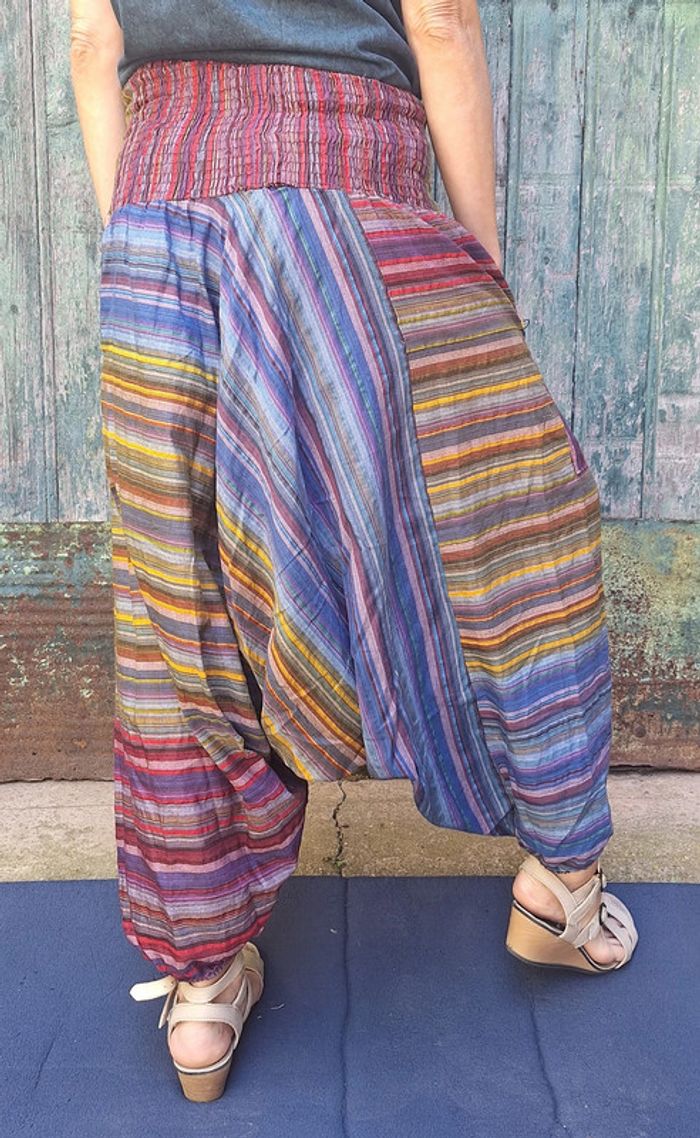 Pantalon sarouel coton coloré taille unique India - photo numéro 8
