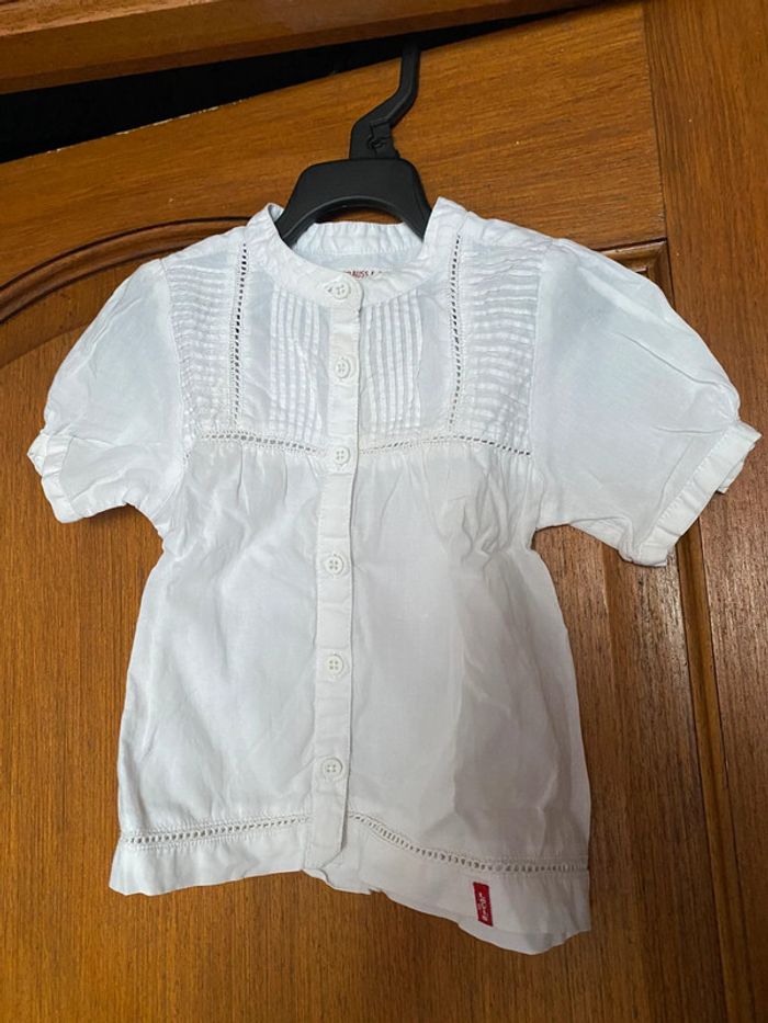 Chemise été manches courtes fille 18m Levi’s blanche